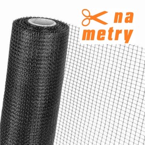 Czarna siatka na rolce, przydatna jako pomoc ogrodnicza.