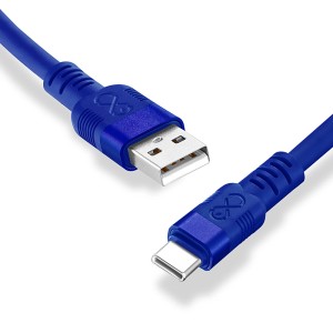 Niebieski kabel t.b.t. USB-C do USB-A do akcesoriów do telefonów komórkowych.