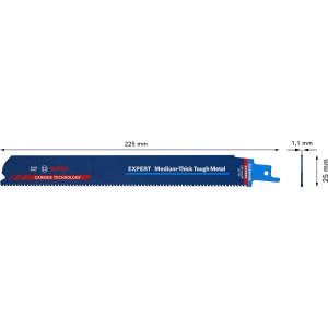 Brzeszczot do piły szablastej Bosch Expert Medium-Thick Tough Metal, 225 mm, do metalu.