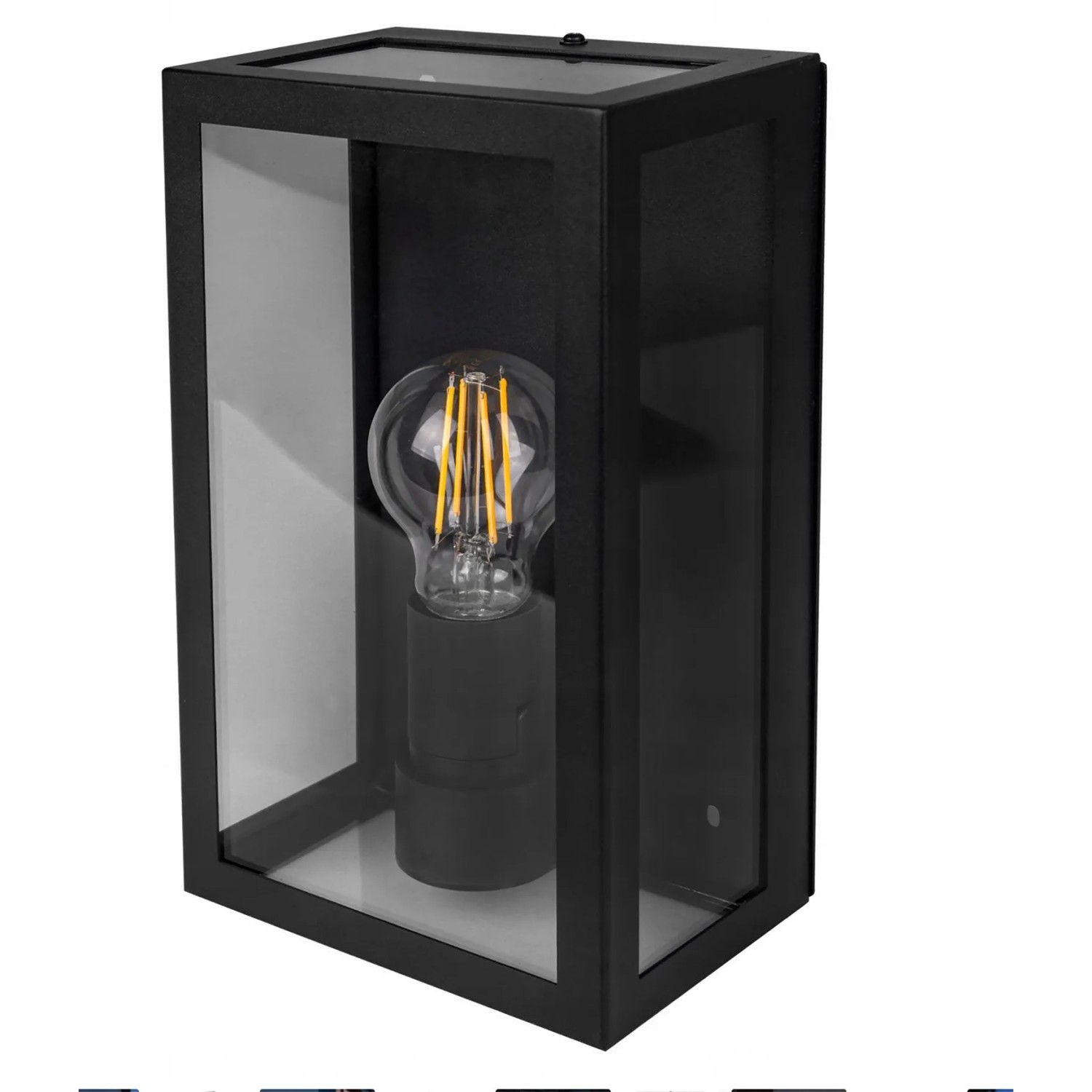 DPM Kinkiet zewnętrzny szkło+stal 1xE27 max. 20W IP44 czarny