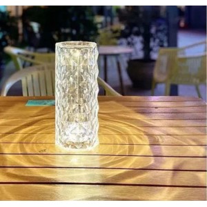 Düwi Lampka stołowa akumulatorowa RGB CRISTAL CILINDRO