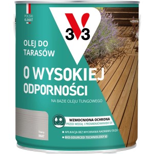 Puszka oleju do drewna V33 do tarasów, szary mat.