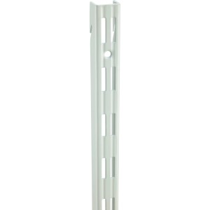Biała metalowa szyna ścienna, 2-rzędowa, 100 cm do systemów regałowych.