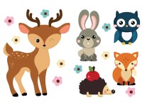 Naklejka RYSUNKOWE ZWIERZĘTA 2 szt. 45x65 cm Naklejka RYSUNKOWE ZWIERZĘTA 2 szt. 45x65 cm