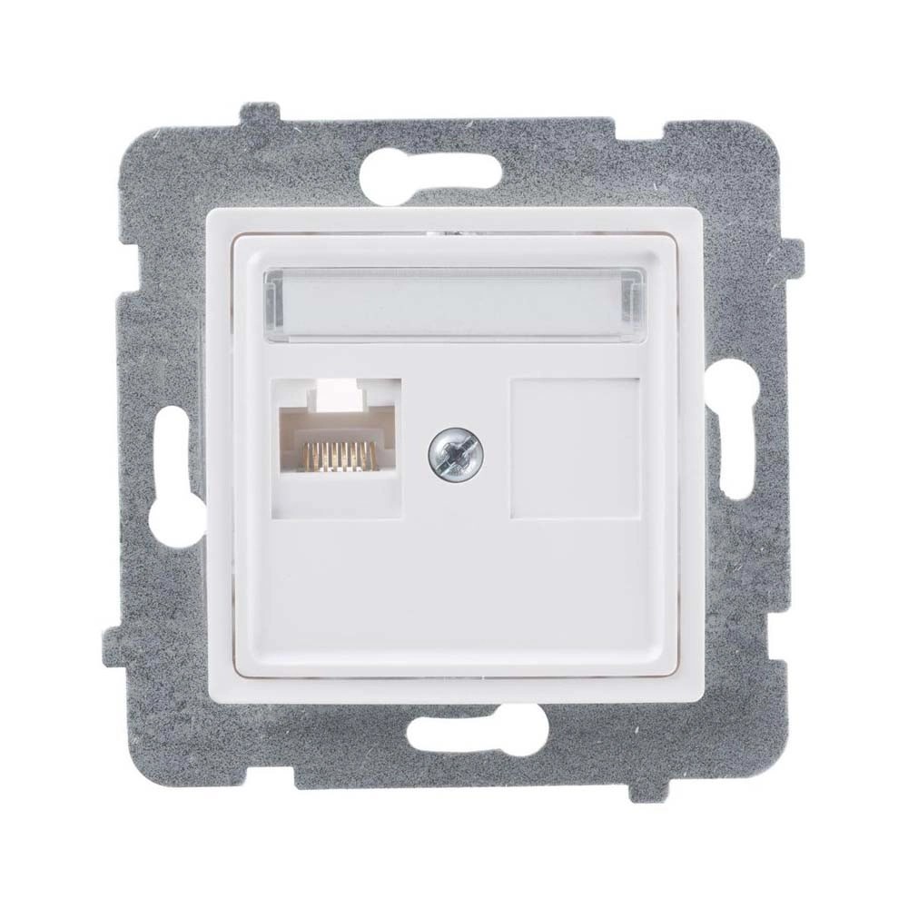 Gniazdo Rosa pojedyncze komputerowe RJ45 białe