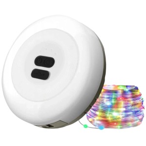 Düwi Ładowalna lampka LED STAR 200lm z 10m łańcuchem świetlnym RGBW biała