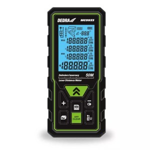 Dalmierz laserowy DEDRA, narzędzie pomiarowe do precyzyjnych pomiarów wewnątrz i na zewnątrz.