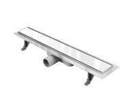 Vogi Odpływ liniowy z rusztem szklanym białym 50 cm