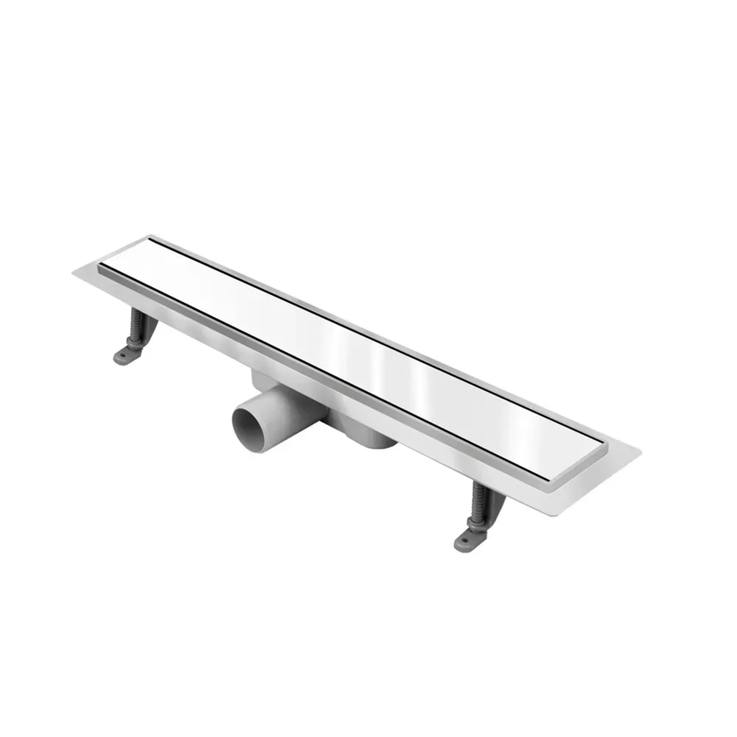 Vogi Odpływ liniowy z rusztem szklanym białym 90 cm