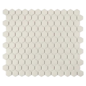 Mozaika t.b.t. w kształcie sześciokąta, beżowa.