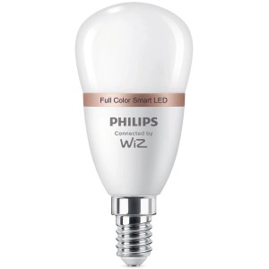 Żarówka Philips Smart LED, E14, kształt kropli, Tunable White & Color, sterowalna.