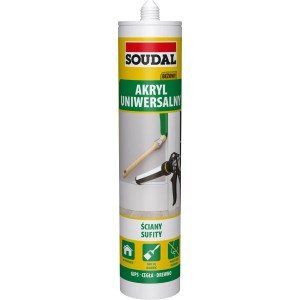 Karton Soudal uniwersalnego akrylu, odpowiedni do ścian i sufitów.
