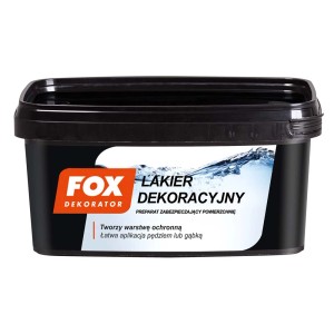 Czarne opakowanie farby dekoracyjnej Fox Dekorator.