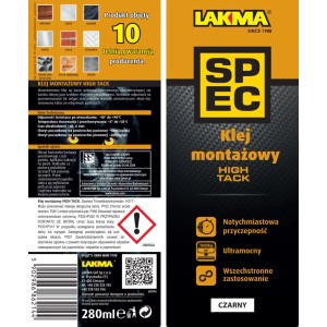 Klej montażowy Spec HighTack czarny 280 ml