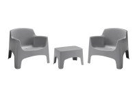 Komplet mebli balkonowych IBIZA szary 3-częściowy