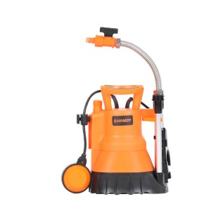 Pomarańczowa pompa elektryczna do instalacji wodnych.