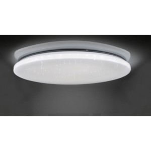 Nowoczesna lampa sufitowa LED, okrągła, z efektem gwiazd dla nastrojowego oświetlenia.