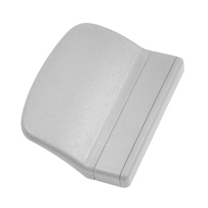 Szara klamka do drzwi, zbliżenie. Okucia do drzwi wewnętrznych.