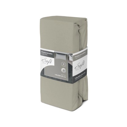 Prześcieradło bawełniane 160 x 200 cm + 25 cm JERSEY z gumką beż