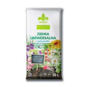 Worek ziemi uniwersalnej: Ziemia do roślin ogrodowych i balkonowych. 50 litrów.