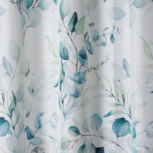 Zasłona t.b.t. z motywem eukaliptusa, idealna do salonu.