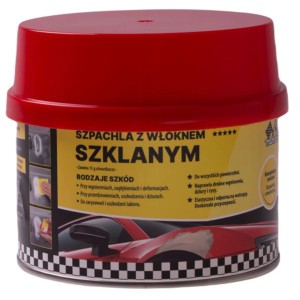 Puszka szpachli do naprawy lakieru i karoserii.
