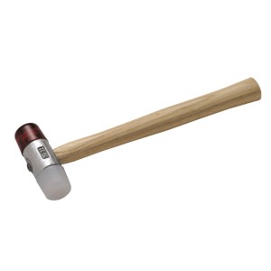 Młotek blacharski LUX Kombi Ø 32 mm z trzonkiem z włókna szklanego i wymiennymi końcówkami.