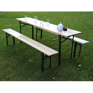Komplet piwny: Stół z dwiema ławkami do ogrodu i na kemping.