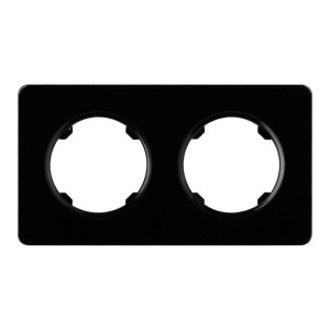 Czarna podwójna ramka do włączników i gniazdek.