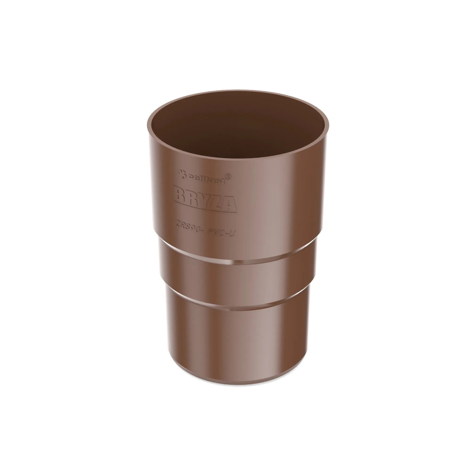 Bryza Złączka rury spustowej 90 mm PVC brązowa