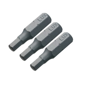 Zestaw bitów imbusowych LUX, 3-częściowy: bity 2 mm, 3 mm, 4 mm do wkręcania.