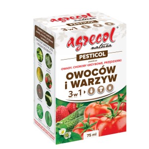 Opakowanie środka ochrony roślin Agrecol Natura PESTICOL 3w1 przeciwko chorobom grzybowym.