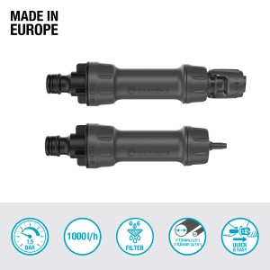 Gardena Urządzenie bazowe 1000: Element startowy systemów Micro-Drip, redukuje ciśnienie i filtruje wodę.