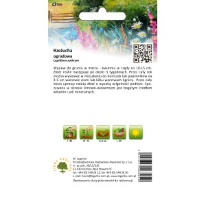 Opakowanie nasion rzeżuchy ogrodowej (Lepidium sativum).