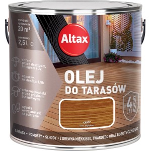 Altax olej do drewna na tarasy, odcień cedr, puszka 2,5 l.