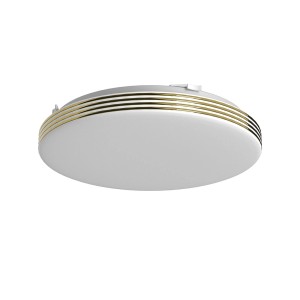 Biała lampa sufitowa LED Plafony ze złotymi akcentami.