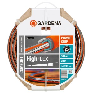 Wąż ogrodowy Gardena Comfort High Flex, 20 m, z PowerGrip dla bezpiecznego połączenia.