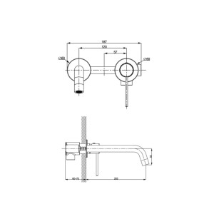 Domino Bateria umywalkowa podtynkowa Orion złoto