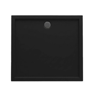 Brodzik kwadratowy Schedpol Larix 90x90x4,5 cm czarny matowy