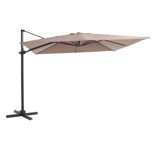 Parasol ogrodowy OBI Tampico, taupe, 300x300 cm. Kwadratowy parasol z podstawą stalową do ogrodu i na taras.