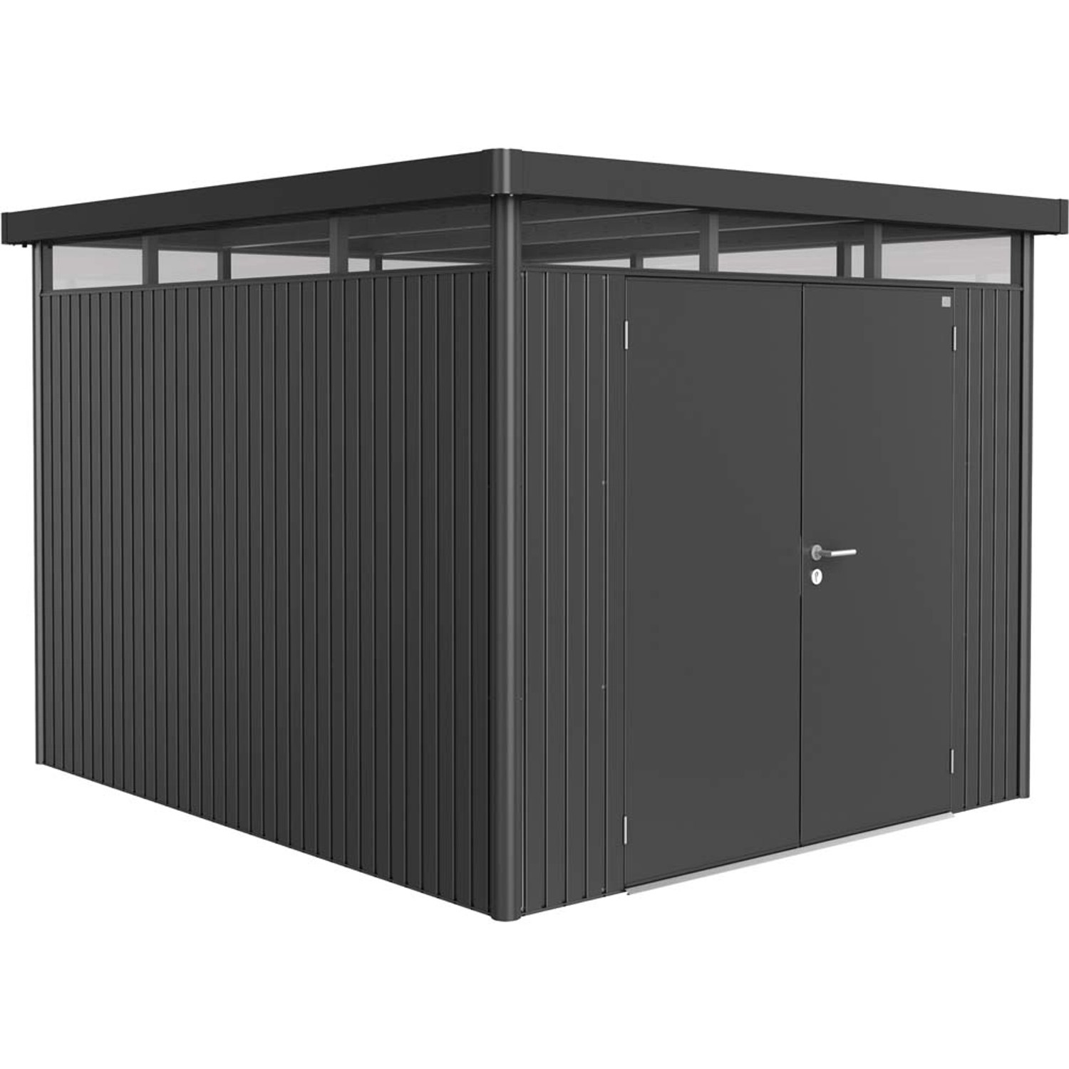 Biohort Domek ogrodowy ciemnoszary drzwi podwójne - 275 x 315 cm