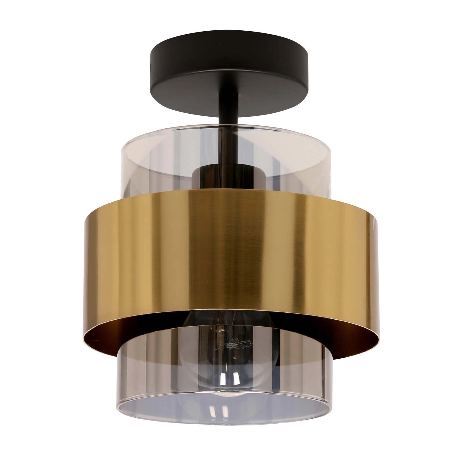 Candellux Lampa sufitowa SPIEGA 1xE27 60W czerń+mosiądz