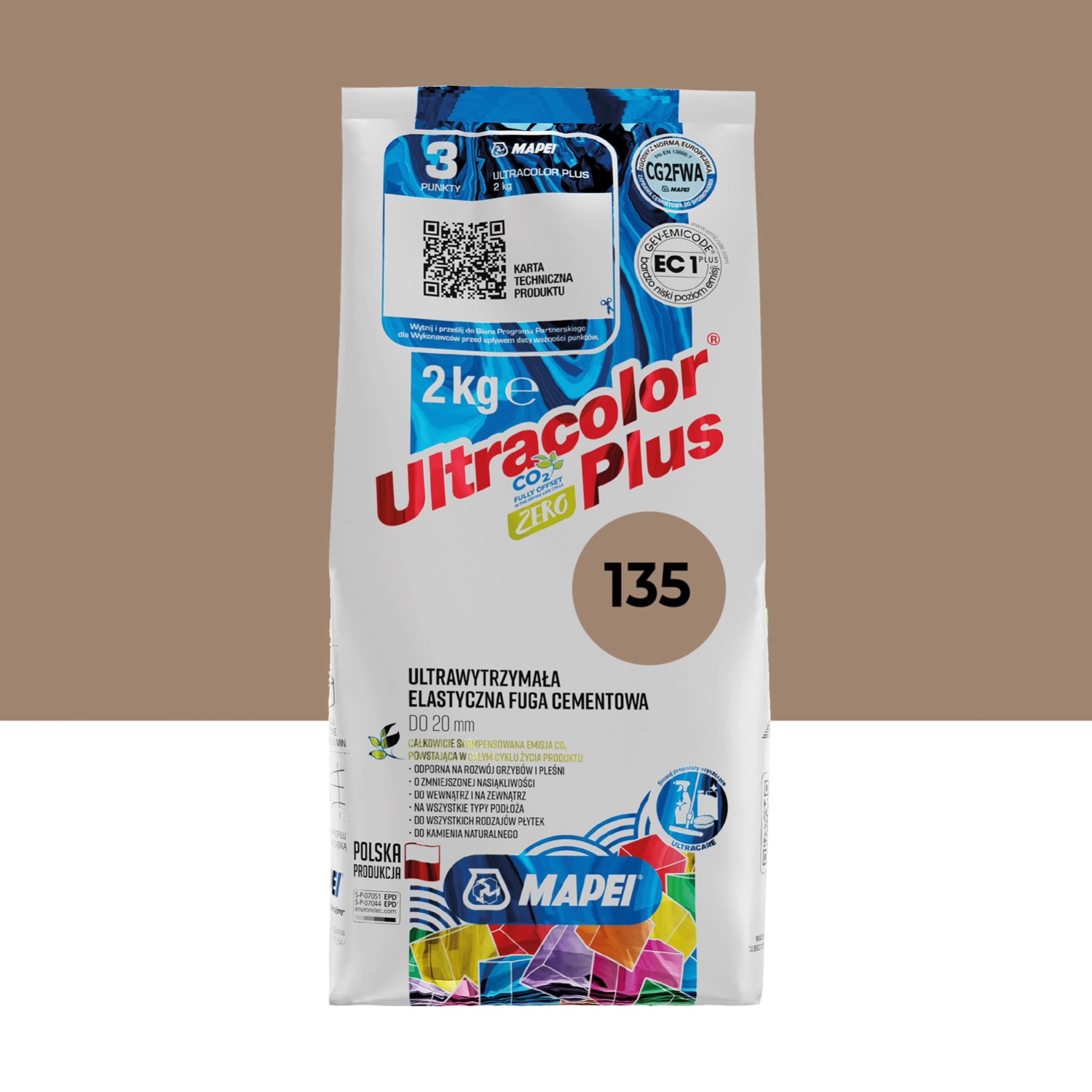 Zdjęcia - Fuga Mapei  elastyczna UltraColor Plus 135 złoty pył 2 kg 