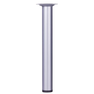 Noga do stołu Hettich, Ø 30 mm, wysokość 250 mm, wygląd aluminium do mebli.