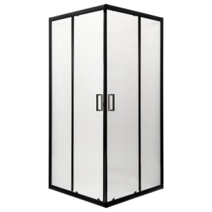 Kabina kwadratowa Soho Solo czarna ryflowana.6mm 190x89x89