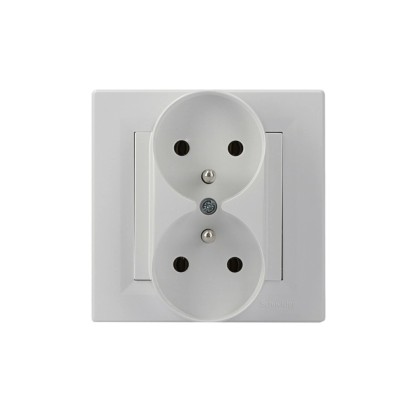 Schneider Electric Gniazdo podwójne z uziemieniem serii odace białe