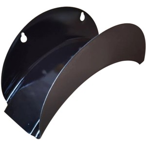 Czarny, metalowy uchwyt ścienny na wąż LUX-TOOLS do węży ogrodowych i kabli.