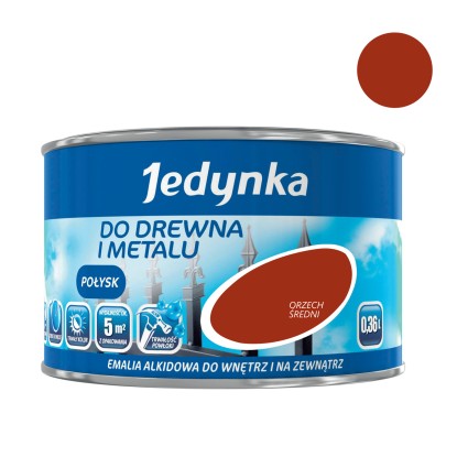 Jedynka Emalia alkidowa do drewna i metalu połysk orzech średni 360 ml