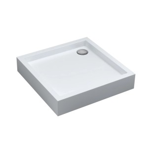 Brodzik kwadratowy Schedpol Mittel 90x90x16 cm biały gładki