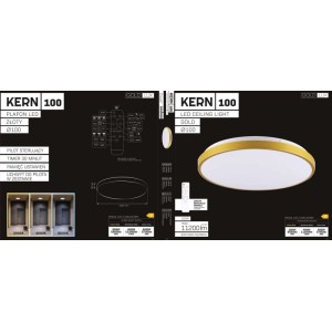 Goldlux Plafon LED KERN z pilotem 100W 3000-6000K 11200lm śr. 100cm złoty